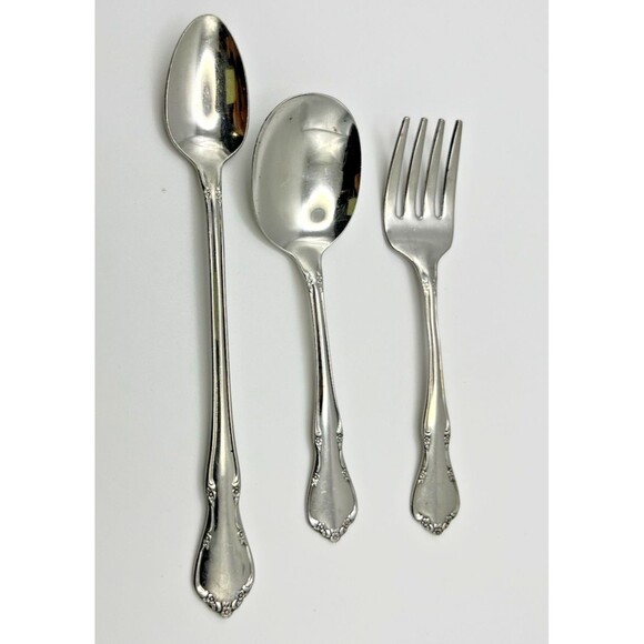 Oneida TODDLETIME Flatware Stainless Baby Infant Fork, 2 Spoons, 3 pcs. - Picture 1 of 5
